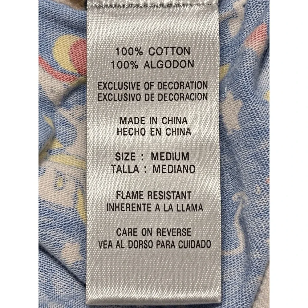 Rainbow Brite Girls Pajama Pants Blue Stars Rainbows 100% Cotton Medium AOP